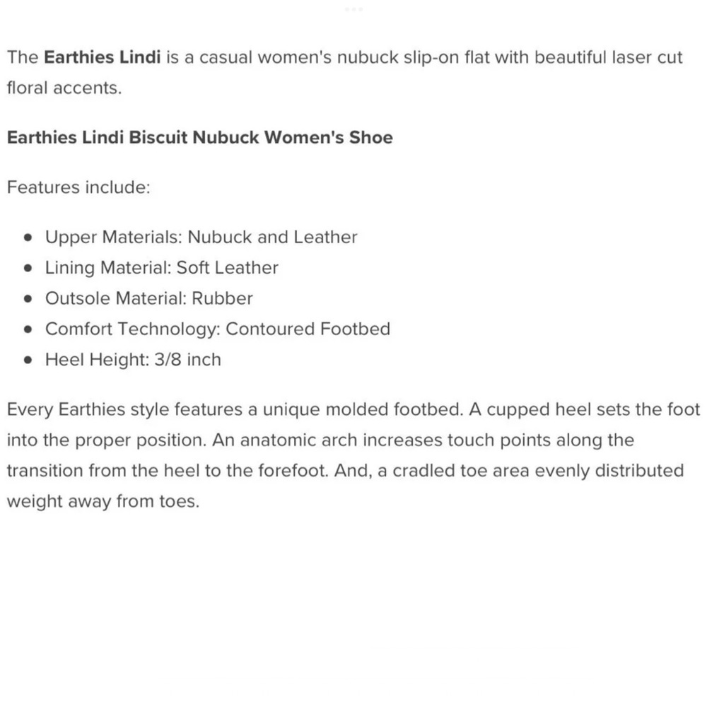 ❌SOLD❌NIB Earthies Lindi Floral Laser Cut Scalloped Leather Ballet Flats 7B - Picture 10 of 12